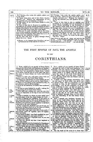 First Epistle to the Corinthians Essays