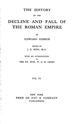 The History Of The Decline And Fall Of The Roman Empire Vol 9
