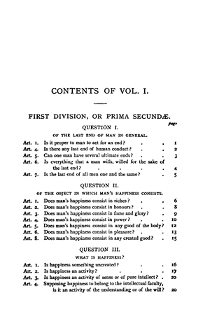 Aquinas Ethicus Or The Moral Teaching Of St Thomas Vol 1 Summa Theologica Prima Secundae Secunda Secundae Pt 1 Online Library Of Liberty
