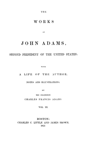 The Works Of John Adams Vol 3 Autobiography Diary Notes