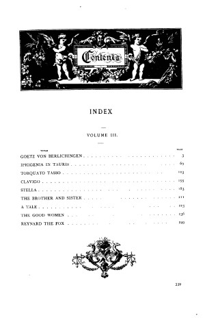 Goethes Works Vol 3 Goetz Von Berlichingen Iphigenia In