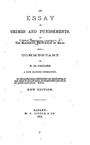 essay on crimes and punishment by beccaria