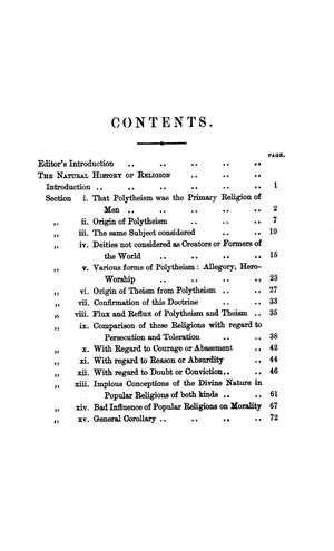 The Natural History Of Religion 1889 Ed Online Library Of Liberty