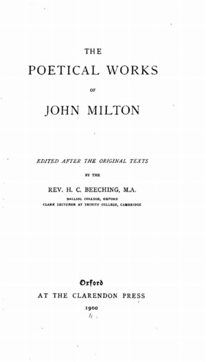 The Poetical Works Of John Milton Online Library Of Liberty