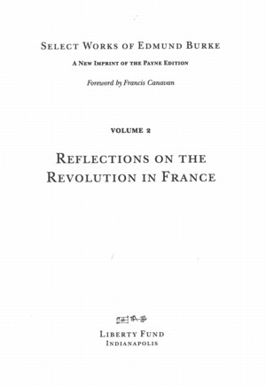 Select Works Of Edmund Burke Vol 2 Reflections On The